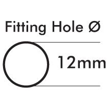 A schematic illustration showing an Indicator switch (Sparex Part No. S.5061) fitting hole with a diameter (Ø) of 12mm.