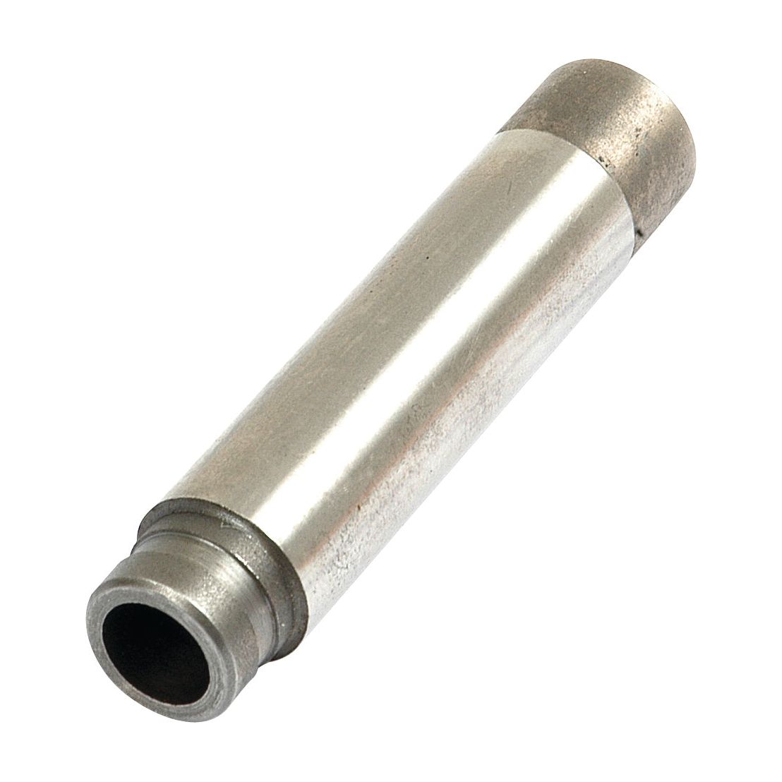 A cylindrical metal object with one end slightly narrower and open, possibly a mechanical or industrial component, resembling an Inlet Valve Guide by Sparex, Part No. S.57610, found in engines manufactured by International Harvester.