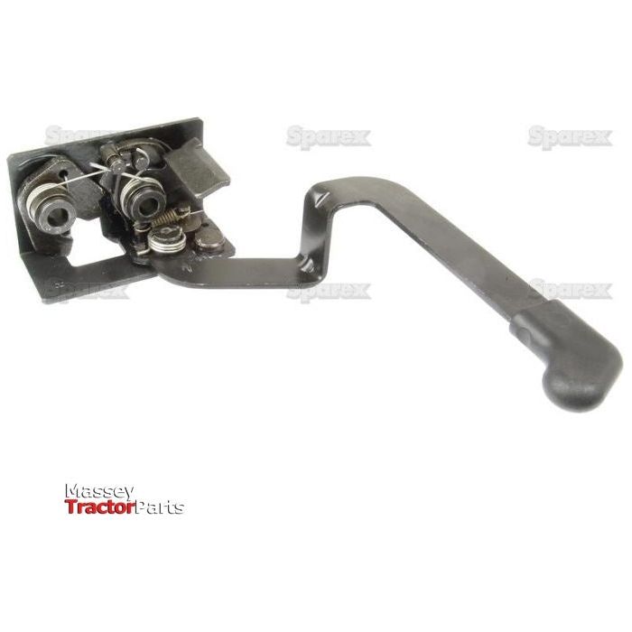 An image of a Massey Tractor part with a metal lever and multiple coils and springs. Sparex logos are faintly visible in the background, showcasing the Inner Door Handle LH (Sparex Part No. S.20926).