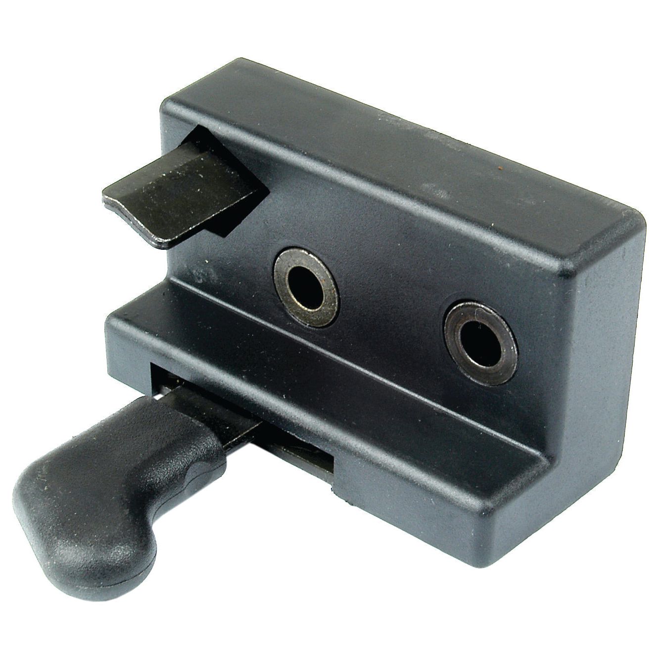 A Sparex black metal lever lock, branded as the Inner Door Handle RH (Sparex Part No. S.20936), features a rectangular body with a protruding handle mechanism and two visible circular openings on the front side, making it compatible with Inner RH cases.