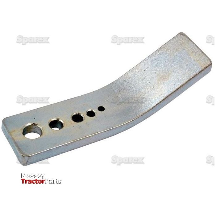 The Sparex Insertion Tool for Rivet Nuts (Part No. S.14085) is a specialized component with multiple holes and a curved design, utilized in tractor machinery, likely for adjustment or attachment purposes.