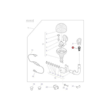 Exploded view diagram of a mechanical assembly with labeled parts, including gears, bolts, seals, and other components, specifically designed for Massey Ferguson tractor parts, featuring the AGCO brand Massey Ferguson Intake Plug (Part Number: 3617860M1).