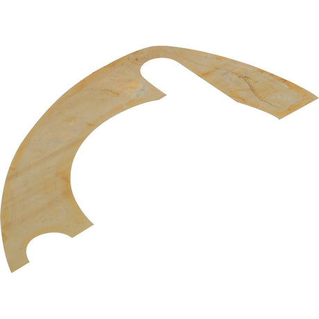 Image of a crescent-shaped slice of raw ginger with a light brown color and visible fibrous texture, closely matching the precise fit and dimensions of the Sparex King Pin Shim 0.01'' (Sparex Part No.S.107434).