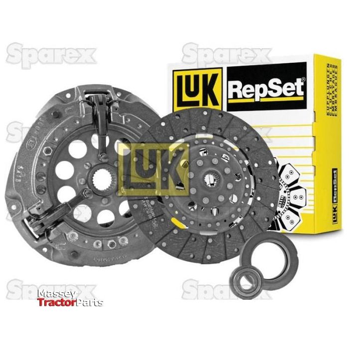 A Clutch Kit with Bearings - S.146826 from the reputable Sparex Brand, featuring various components including a friction disc, pressure plate, and release bearing, with a Single Cover displayed against a white background.