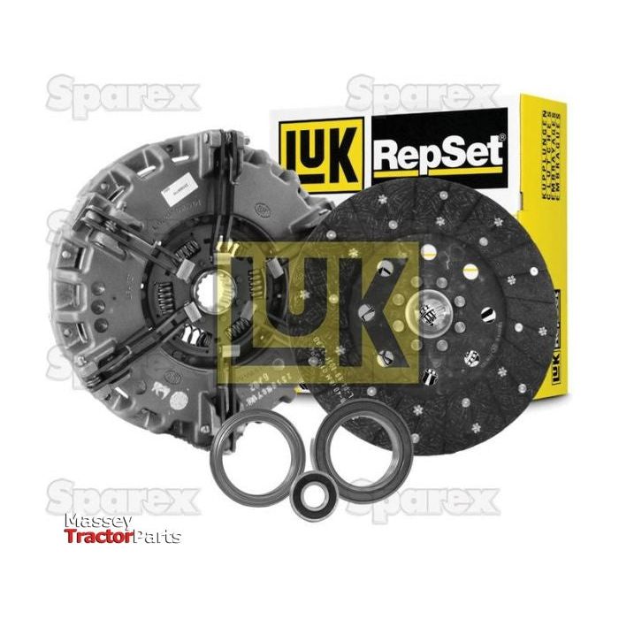The Sparex Clutch Kit with Bearings (S.146975) includes a dual cover clutch with sizes of 310/280mm, featuring a pressure plate, clutch disc, and bearings, all packaged in its branded packaging.