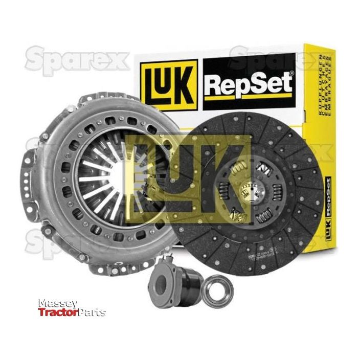 A Sparex clutch kit with bearings, product code S.147141, featuring a pressure plate, clutch disc, release bearing, and pilot bearing. The product is displayed in a distinctive yellow and white branded box emblazoned with the "Sparex" logo. This single cover design prioritizes durability while the components are meticulously sized for precision.