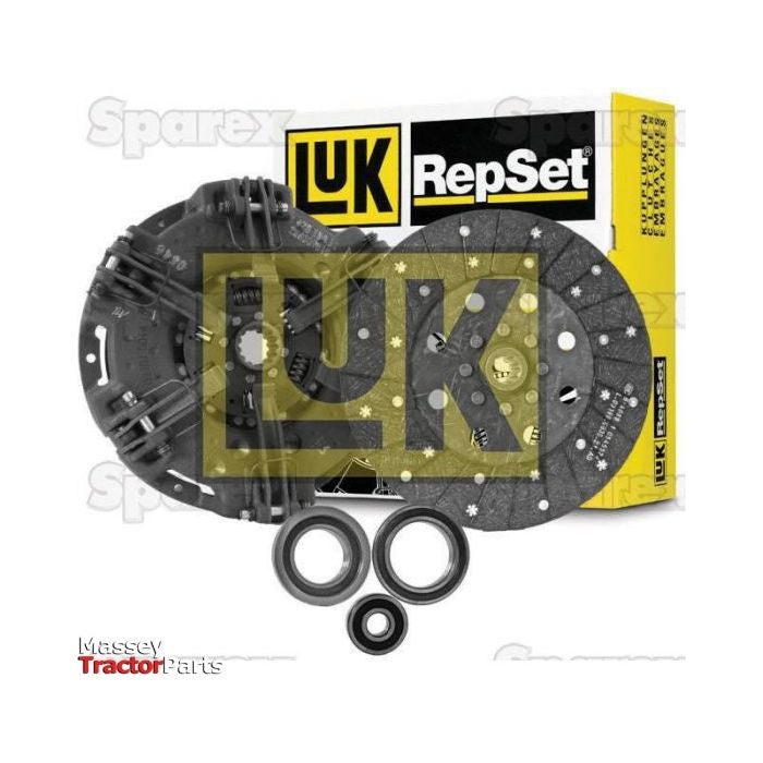 A box of Sparex Clutch Kit with Bearings - S.156501, including a 280mm pressure plate, clutch disc, and bearings, prominently displaying the Sparex logo. The box and components are positioned against a white background.