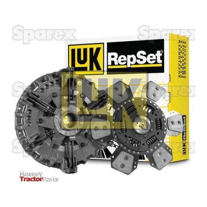 Sparex Clutch Kit without Bearings - S.146911 with multiple Cerametallic clutch components displayed in front of the branded packaging.