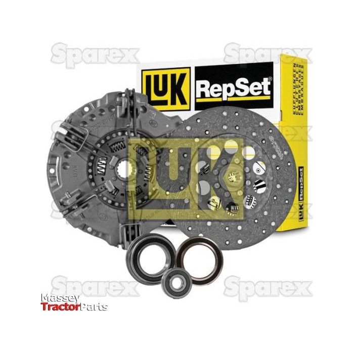 A Sparex Clutch Kit without Bearings (Sparex Part No.S.146923), featuring a cerametallic pressure plate and friction disc, with an LUK RepSet box in the background. Ideal for Fiat vehicles.