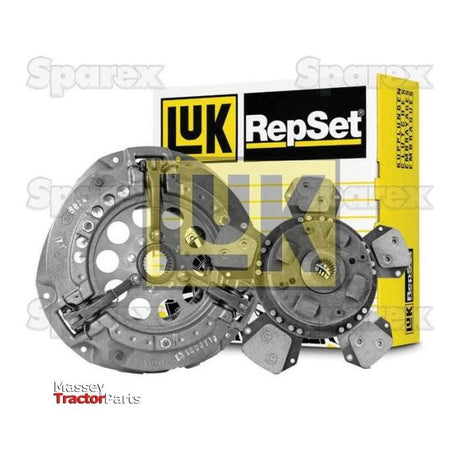 Sparex Clutch Kit without Bearings (S.147010) displayed with packaging, featuring a single cover and various clutch components against a white background.