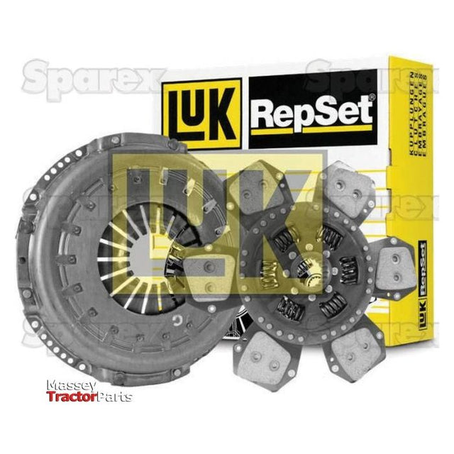 Image of a Sparex Clutch Kit without Bearings (S.147028) featuring a 310mm single cover. The kit is displayed in front of its packaging, showcasing the pressure plate and clutch disc assembly. The Sparex logo is prominently visible.