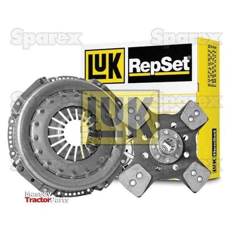 Image of a Sparex Brand Clutch Kit without Bearings - S.147063, featuring various clutch components and packaging, with a single cover type and a cover size of 310mm.