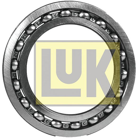 The LUK Clutch Release Bearing - S.146340 by Sparex features the LUK logo in the center. This silver bearing with a 75mm outer diameter showcases visible spherical balls along its inner ring.