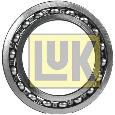 The LUK Clutch Release Bearing - S.146340 by Sparex features the LUK logo in the center. This silver bearing with a 75mm outer diameter showcases visible spherical balls along its inner ring.
