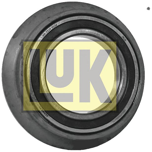 A circular metal clutch release bearing branded "Sparex" with the product label "LUK Clutch Release Bearing - S.146370" visible in the center. The bearing features an outer metal ring and an inner movable ring, commonly utilized in John Deere machinery.