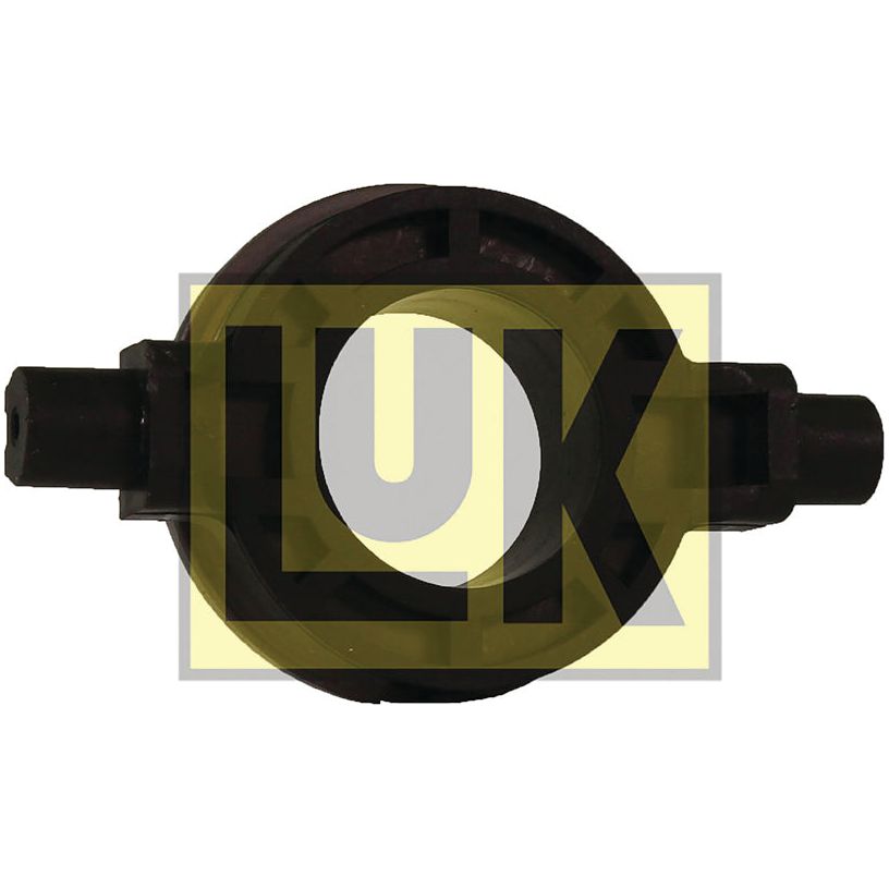 A black mechanical part with cylindrical ends, displaying a bold yellow and black "LUK" logo in the center. This clutch release bearing, branded under Sparex and model S.146394, ensures smooth and efficient performance.