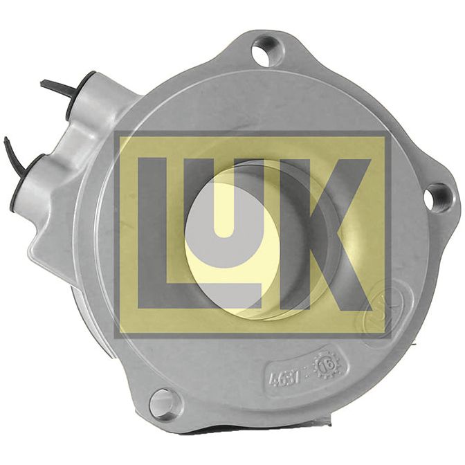 The LUK Clutch Release Bearing - S.146415 by Sparex is a round metallic automotive part featuring the LUK logo, measuring 45.5mm. It includes mounting holes and protruding connectors, making it ideally suited for use as a clutch release bearing.