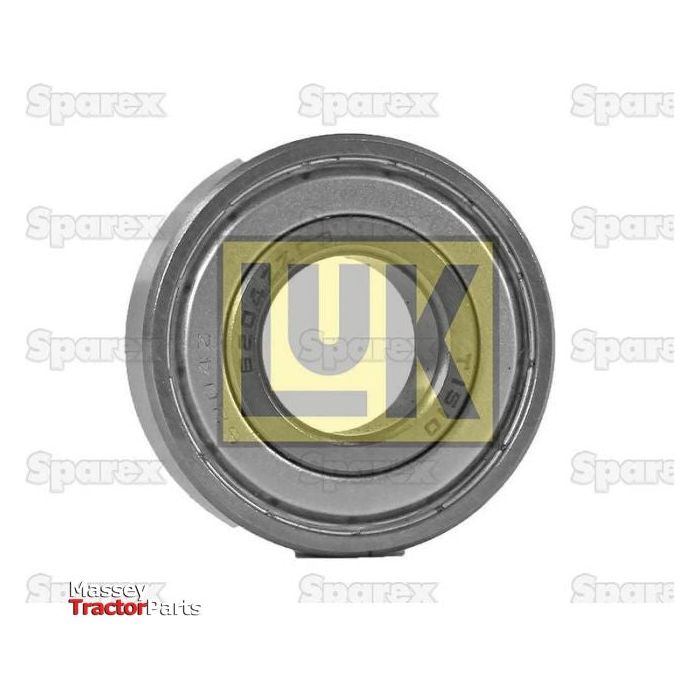 A silver metal spigot bearing, labeled "Spigot Bearing - S.146121" from the brand "Sparex," is shown in the image. The logos for "LUK" and "Massey Tractor Parts" are visible in the background, suggesting it is a Seal Type 2RS bearing.