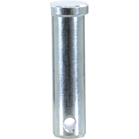 The Sparex Lower Link Pin 18x54mm Cat. (Sparex Part No.S.57005) is a metal dowel pin featuring a flat head and a drilled hole near the bottom, with a working length of 54mm and a diameter of 18mm.