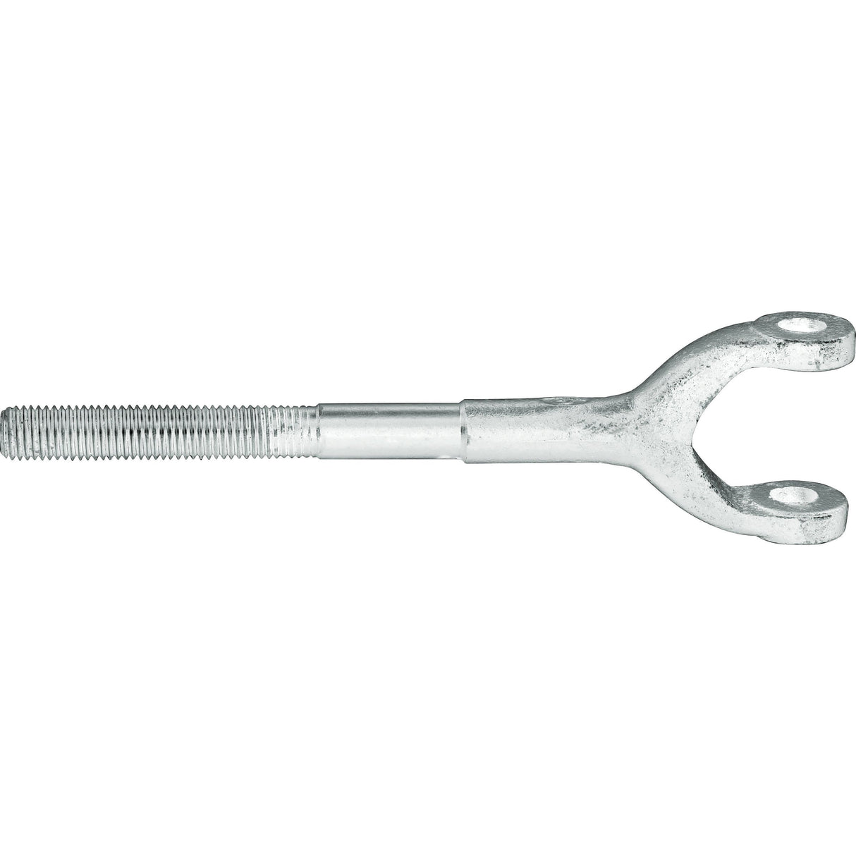 Introducing the Sparex Levelling Box Yoke (Part No. S.16020), a metal threaded rod with a yoke at one end featuring an adjustable 3/4 UNC thread length, designed for Massey Ferguson.