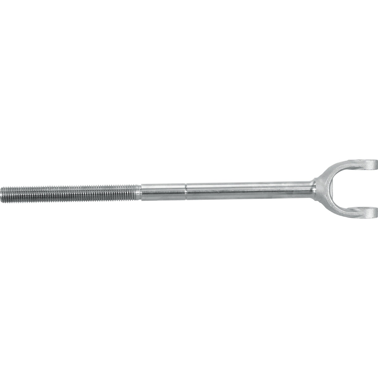 The Levelling Box Yoke - 7/8 UNC by Sparex, also known as Sparex Part No.S.17400, is a metal tie rod end with a threaded shaft and a yoke-shaped end, designed for use in steering and suspension systems in vehicles like those from Case IH.
