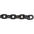 A close-up of Sparex's Lifting Chain (13mm x 39mm, 20m Length), showcasing its black metal oval links against a white background, highlights its Grade 80 quality for enhanced durability and safety.