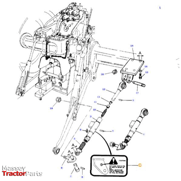 Massey Ferguson Linkage Decal - 3617574M3 | Massey Parts-Massey Ferguson-Cabin & Body Panels,Decals & Emblems,Farming Parts,Tractor Body,Tractor Parts
