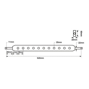 Linkage Drawbar (Cat. 1) No. holes: 5, 520mm
 - S.49123 - Farming Parts