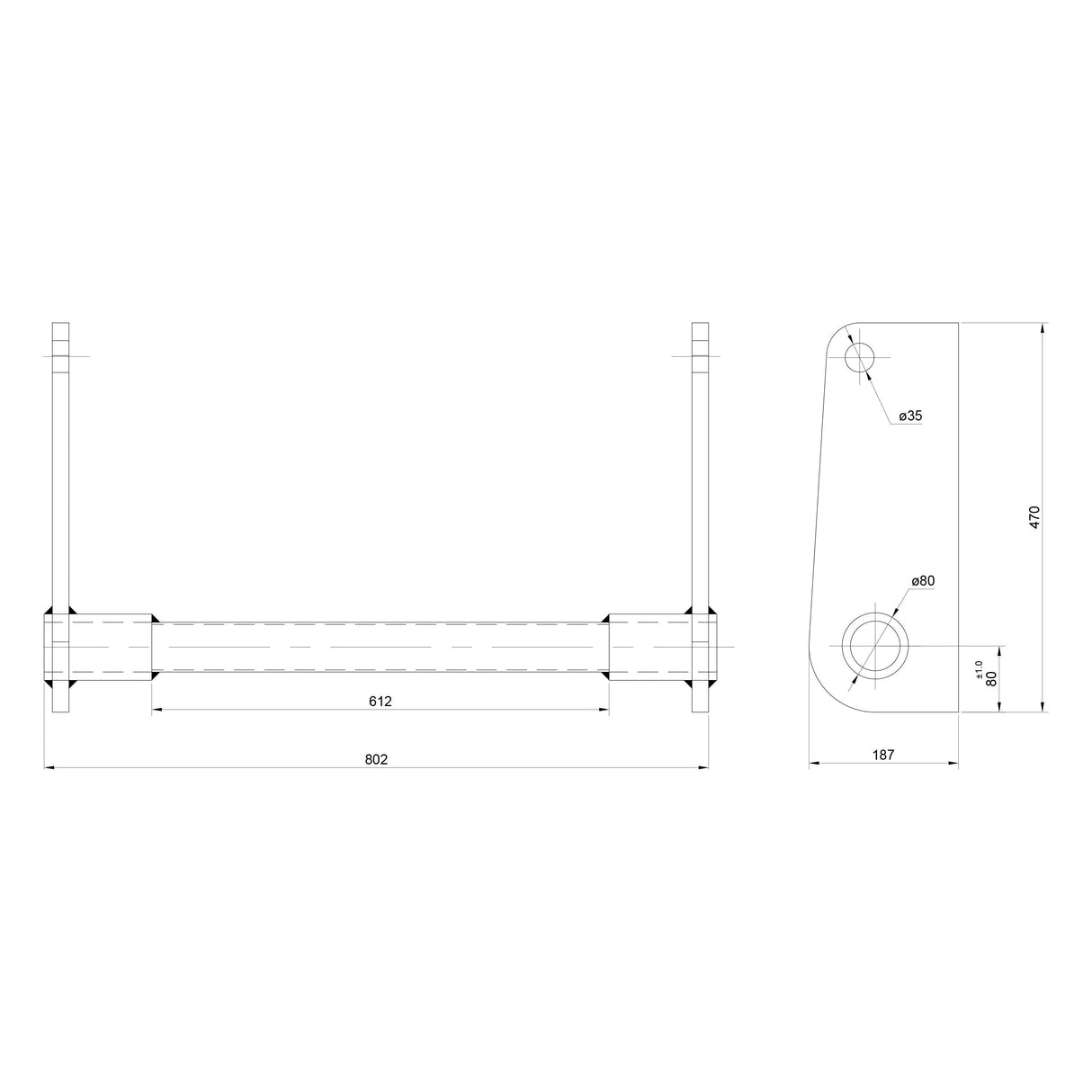 Loader Bracket, Replacement for: Manitou.
 - S.119885 - Farming Parts