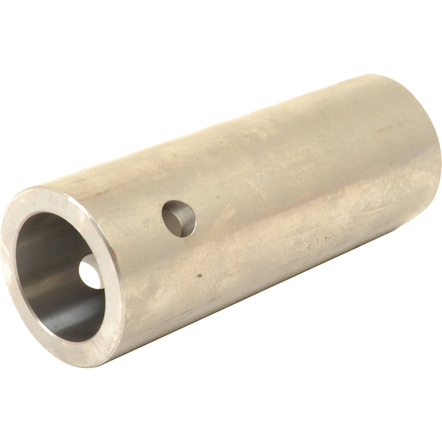 A metallic cylindrical Loader Tine Bush with a single hole and a hollow interior, measuring Ø51 x 130mm (Ø40), available as Sparex Part No. S.135611.