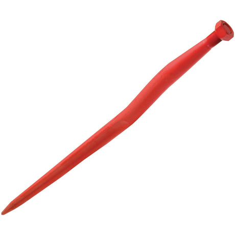 Introducing the Sparex Loader Tine - Cranked 920mm: This red metallic tool features a hexagonal head, a tapered pointed end, and a slight bend in the middle designed for maximum torque. Thread size is M22 x 1.50 (H - fluted), suitable for fitting as 28601501 - S.79761.