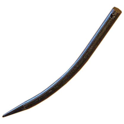 The Sparex Loader Tine, also known as DC025530 - S.79779, is a curved, dark metal tool with a pointed end and a slightly thicker, rounded handle, designed for maximum tine Ø25mm pin fitting.