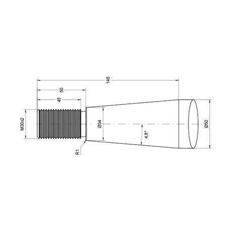 Loader Tine - Straight 1,010mm, Thread size: M30 x 2.00 (Square)
 - S.79789 - Massey Tractor Parts