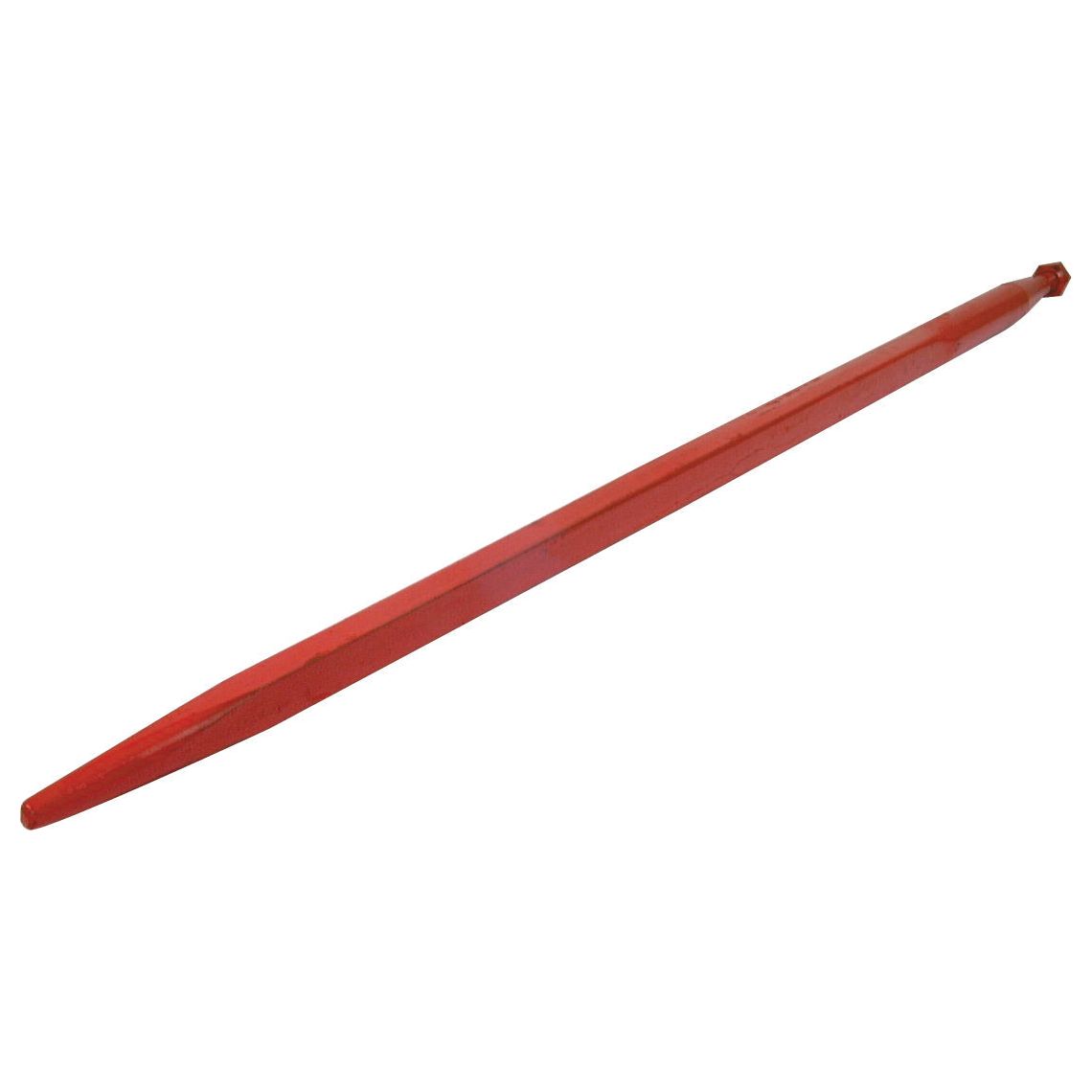 A red, straight, and pointed tool known as the Loader Tine - Straight 1100mm by Sparex (SKU: S.77002/KK221152), featuring a maximum torque and tine length with an M20 x 1.50 thread size, is shown against a plain white background.