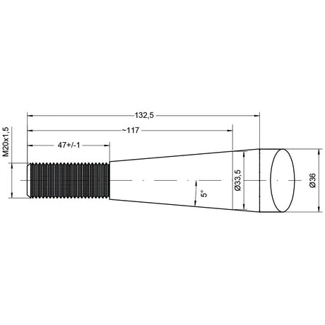 Loader Tine - Straight 810mm, Thread size: M20 x 1.50 (Square)
 - S.79758 - Massey Tractor Parts