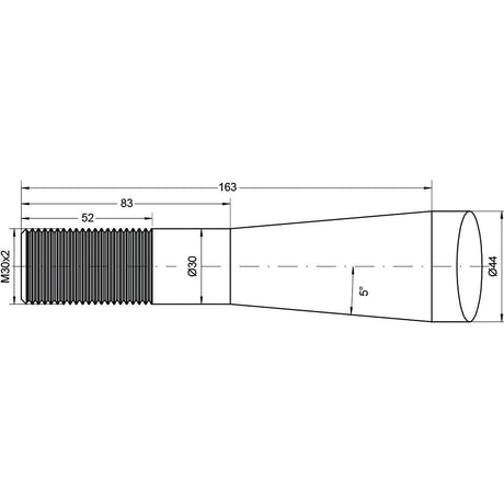 Loader Tine - Straight 820mm, Thread size: M30 x 2.00 (Square)
 - S.79762 - Massey Tractor Parts