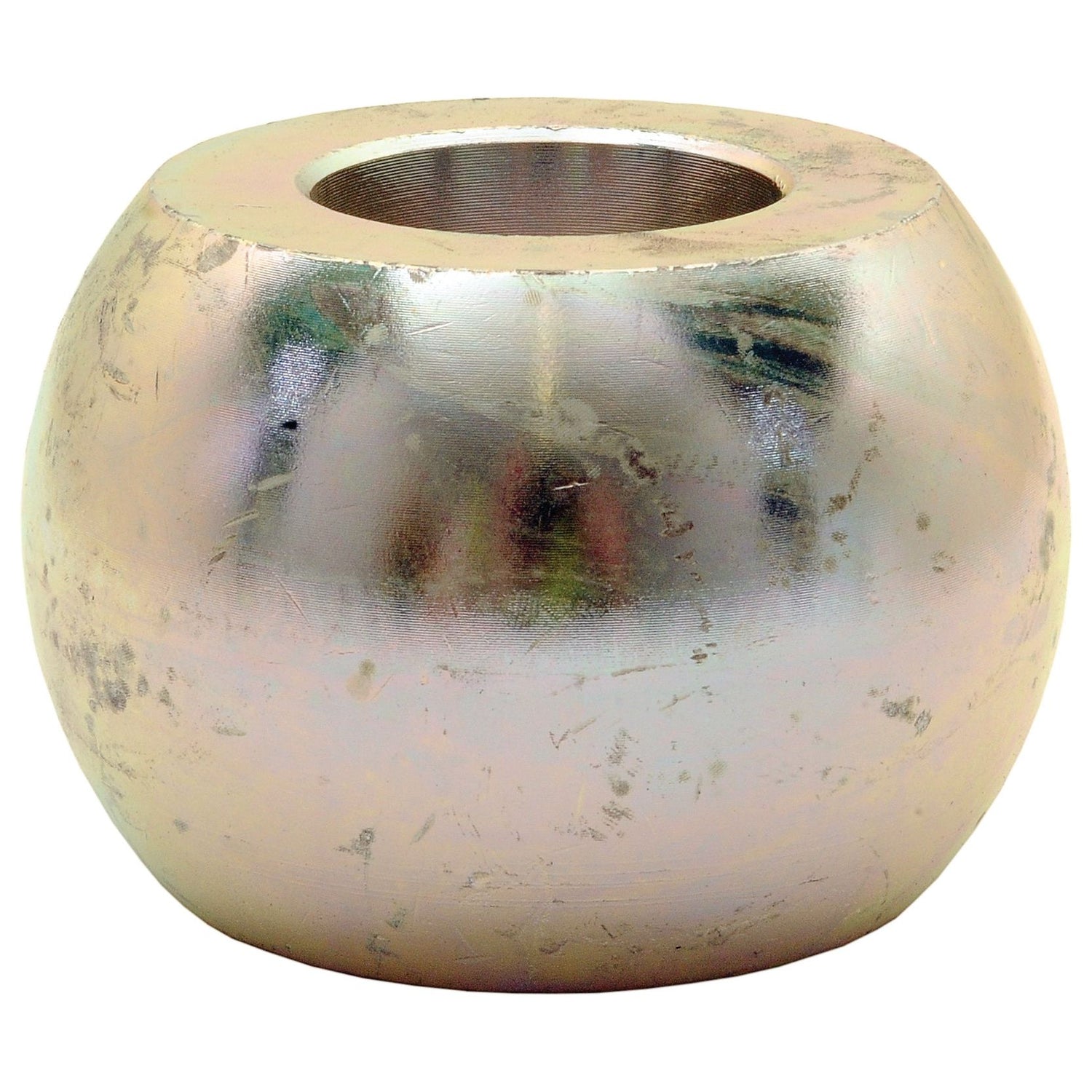 A Lower Link Ball (Cat. 2/1) - S.32994 from Sparex, featuring a hollow center and a slightly tarnished reflective metallic surface, suitable for various applications.