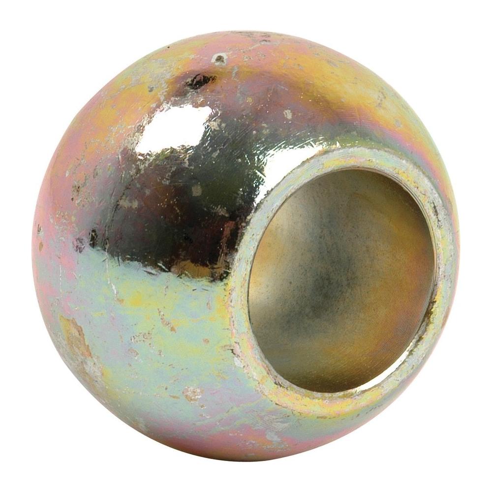 Lower Link Ball (Cat. 2/2) by Sparex – a metallic, worn spherical object made from 1018 Steel with a reflective surface and an open cavity on one side.