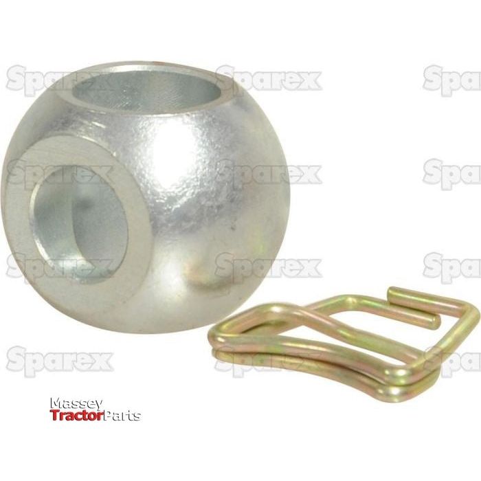 A metal spherical component with a central hole, accompanied by a small metallic clip. Ideal as an alternative to 3224 for Ford/New Holland applications. The background features repeated "Sparex" watermarks.