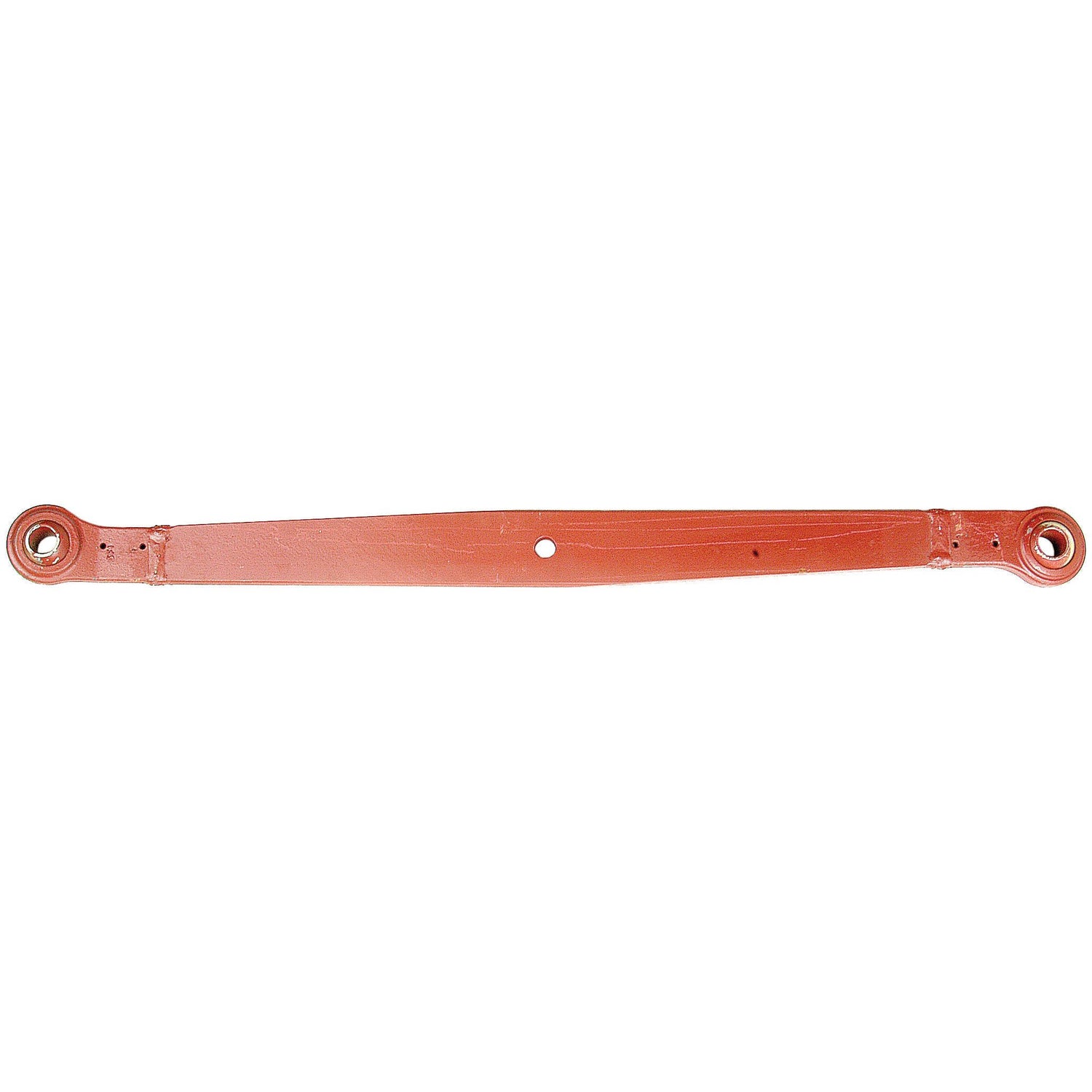 A red, elongated metal bar with circular holes at both ends and a single hole in the center, known as the Lower Link Lift Arm (Ball Ø 22mm - Ball Ø 22mm - RH & LH) from the Sparex brand, commonly found under Sparex Part No. S.42620 for Massey Ferguson machinery.