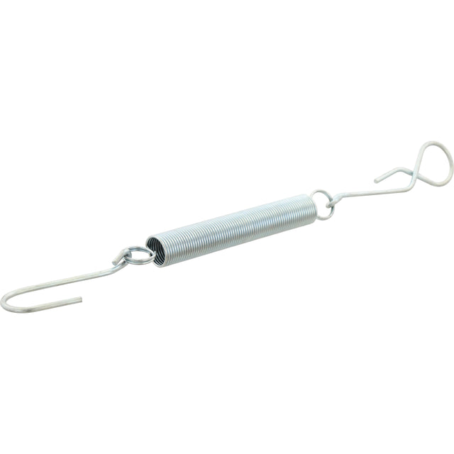 The Sparex Lower Link Spring (Part No. S.14615) is a metal restrainer spring with hooks on both ends, designed for absorbing and storing energy, making it ideal for Massey Ferguson applications.