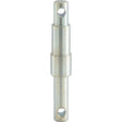 The Lower link implement pin dual 22-28-32x185mm, Thread size Cat. 1/2 by Sparex (Part No.S.5795) is a metal rod with a central thicker section and holes at both ends, designed for connecting or securing purposes and suitable for information on pin type fittings.