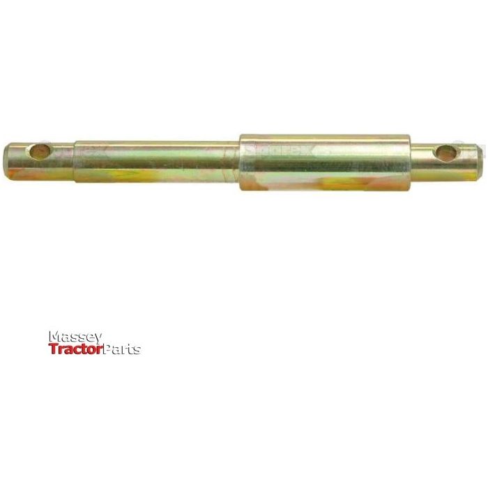 A metal cylindrical part, known as the Lower Link Implement Pin Dual 22 - 28x213mm, featuring two holes near each end and used in machinery. The overall length and working length are key specifications. It is marked with the Sparex logo in the bottom left corner and has a thread size of Cat. 1/2 (Sparex Part No. S.5007).