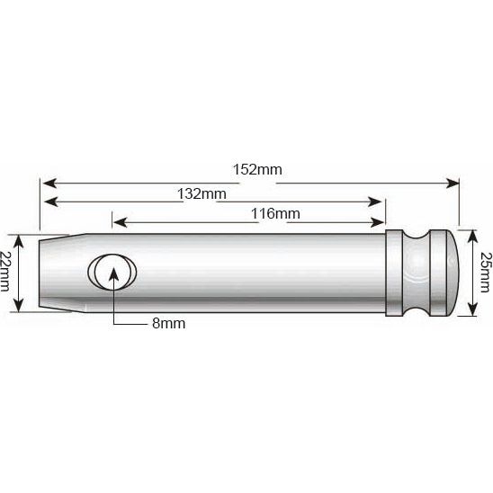 Lower link pin 22x116mm Cat. 1
 - S.11360 - Farming Parts