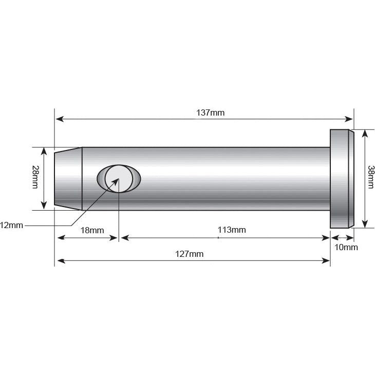 Lower link pin 28x113mm Cat. 2
 - S.9162 - Massey Tractor Parts
