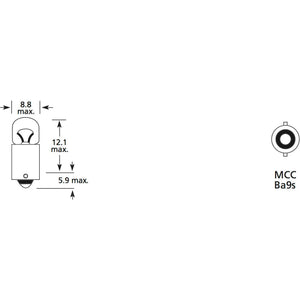 Halogen Side | Indicator Bulb, 12V, 2W, BA9s Base
 - S.109966 - Farming Parts