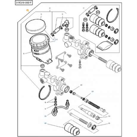 Master Cylinder - 3810587M95 - Massey Tractor Parts