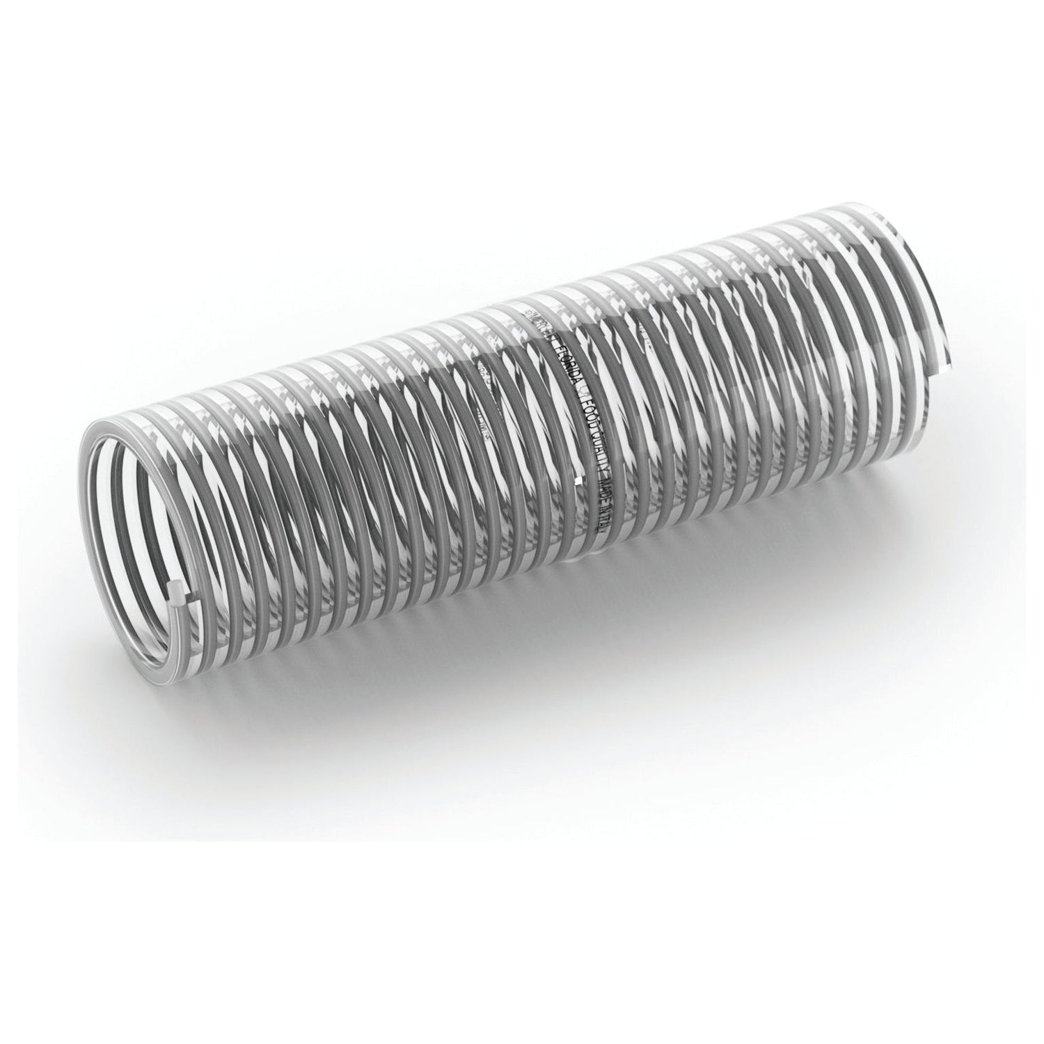 A cylindrical metal coil spring with evenly spaced loops, resembling a 25M roll of Sparex Seed Drill Hose (Florida) with an inner diameter of 32mm, lies horizontally on a plain white surface.