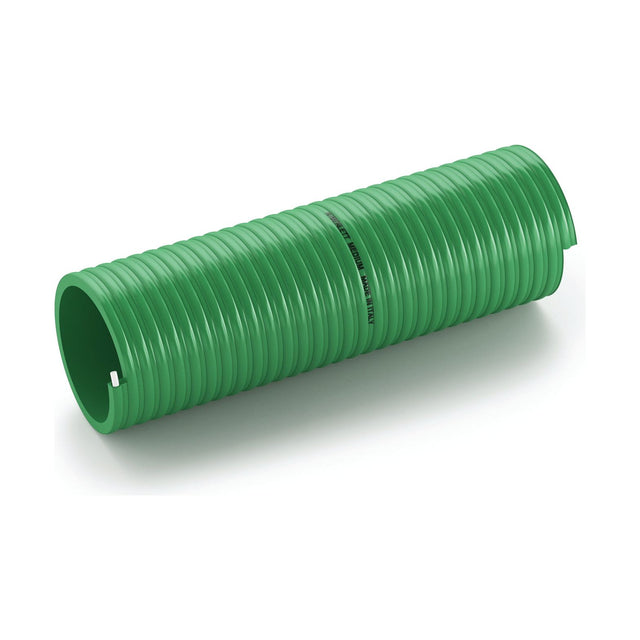 A green, flexible Suction Hose (Merlett Medium) with a hose ID of 38mm (1 1/2'') from Sparex on a white background, ideal as a waste water hose.
