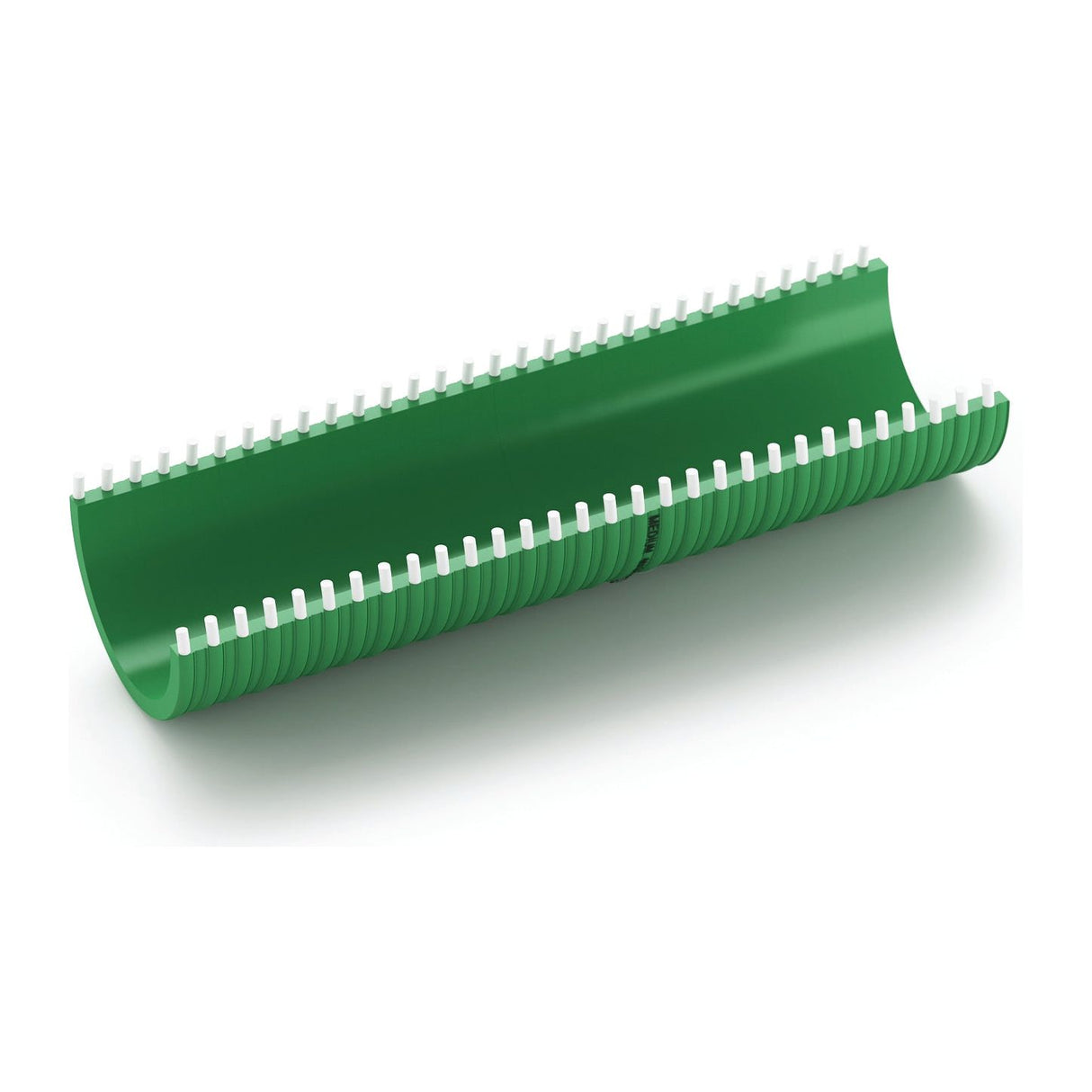 The Suction Hose (Merlett Medium) by Sparex, with a hose ID of 38mm (1 1/2''), is a green, semi-cylindrical plastic component featuring white protrusions along the top and bottom edges. It is specifically designed to function as a waste water hose.